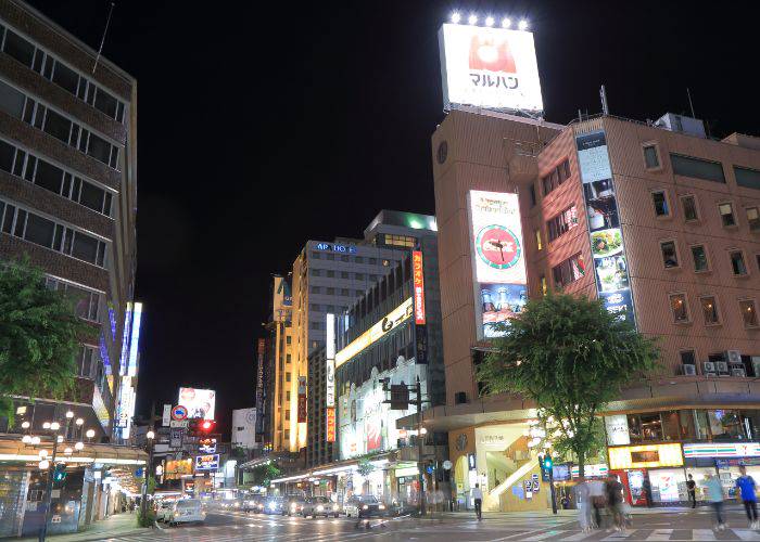 Kanazawa's Katamachi district, the nightlife entertainment area.