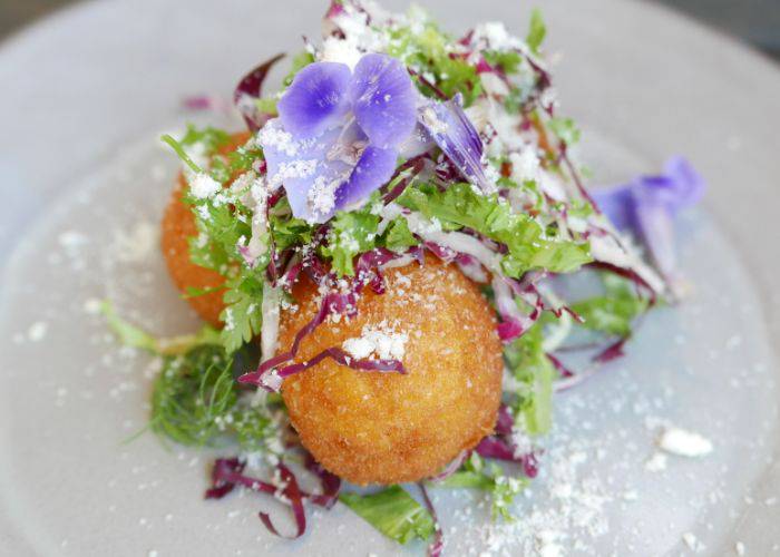 A beautifully presented, gluten-free dish at Route 227 Cafe TOHOKU.