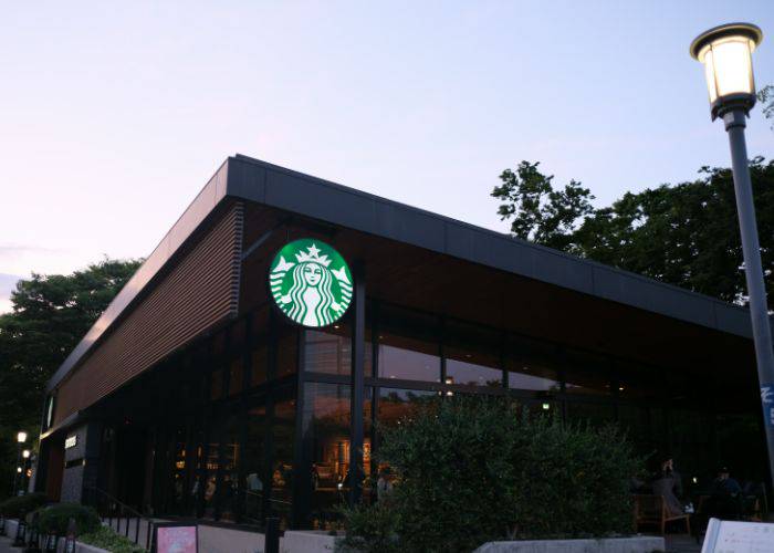 The enviable Starbucks Osaka Castle branch, giving you seasonal drinks with castle views.