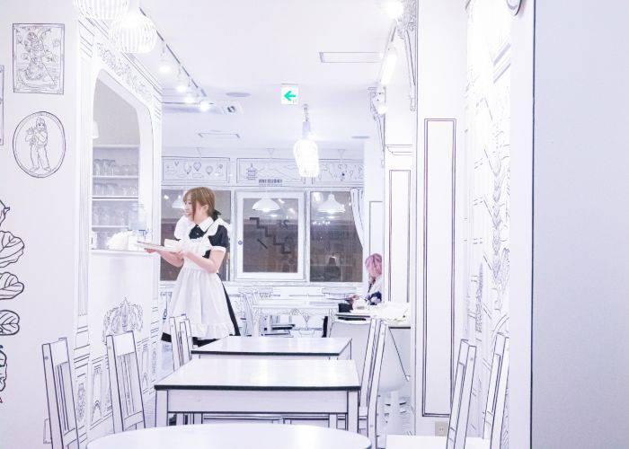 The unique 2D Cafe in Japan, looking like a manga comic.