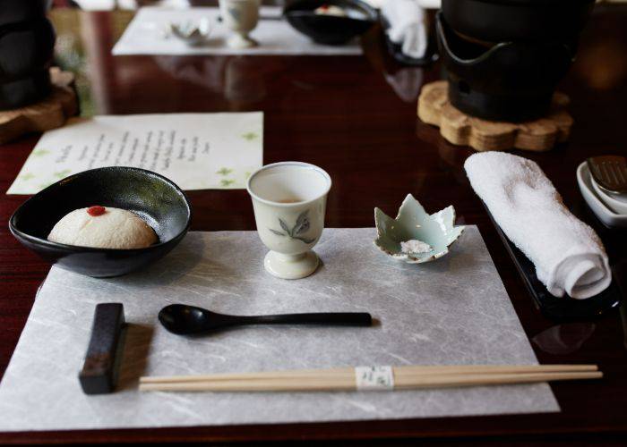 A stylish service at a fancy Kyoto restaurant.