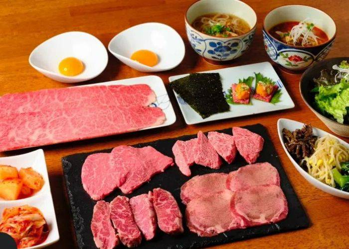 A selection of premium wagyu at Beef Nagoyoshi.