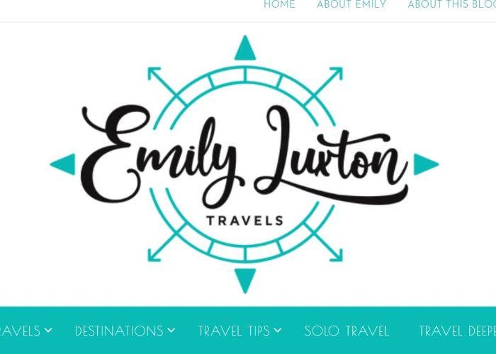 The home page for Emily Luxton Travels blog