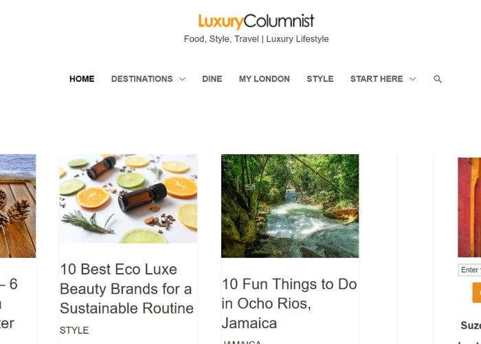 The Luxury Columnist blog homepage