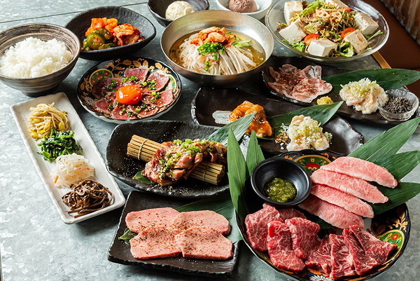 Variety of authentic Japanese dishes on a table