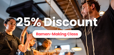 Ramen-making class in Yokohama offering 25% discount