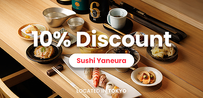 Sushi Yaneura offers 10% discount on authentic Tokyo Japanese cuisine.
