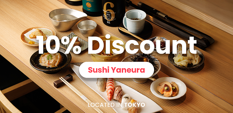 Sushi Yaneura offers 10% discount on authentic Tokyo Japanese cuisine.