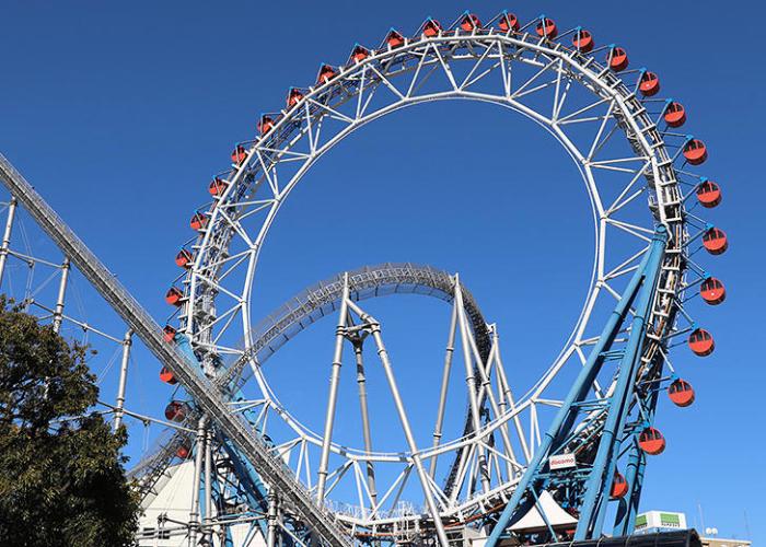 The Big O roller coaster in Tokyo Dome City.