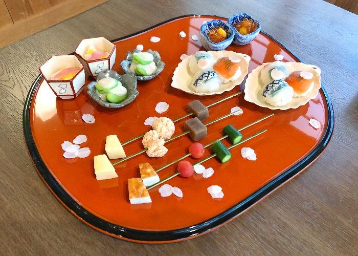 Red platter from Komago Michelin Starred Restaurant