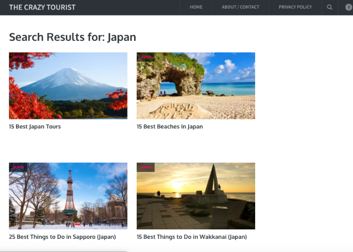 The Crazy Tourist Japan Page