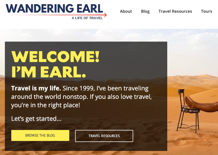 Wandering Earl Travel Page