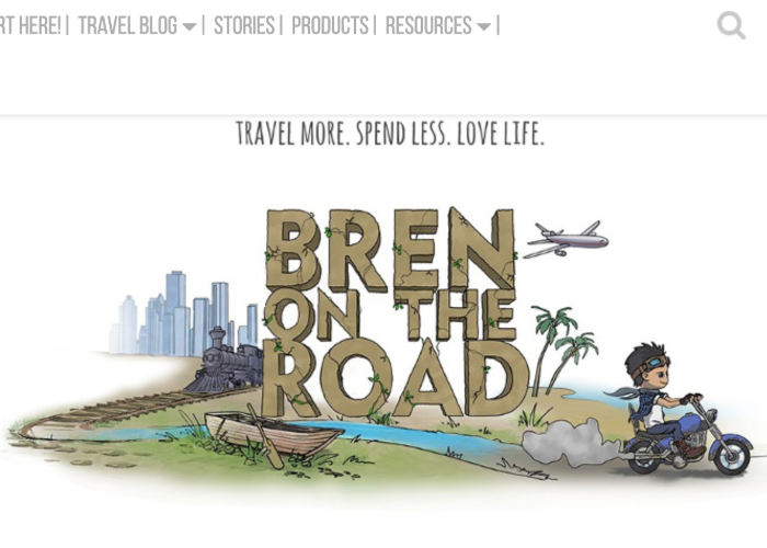 Bren on the Road's homepage