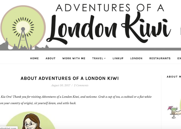 Adventures of a London Kiwi's homepage