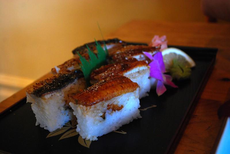 Oshizushi, a type of pressed sushi from Osaka