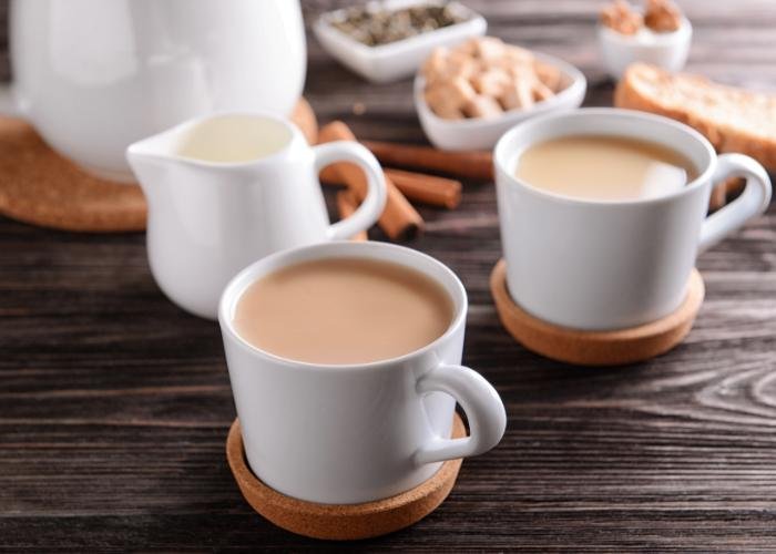 Small white mugs filled with Royal Milk Tea 